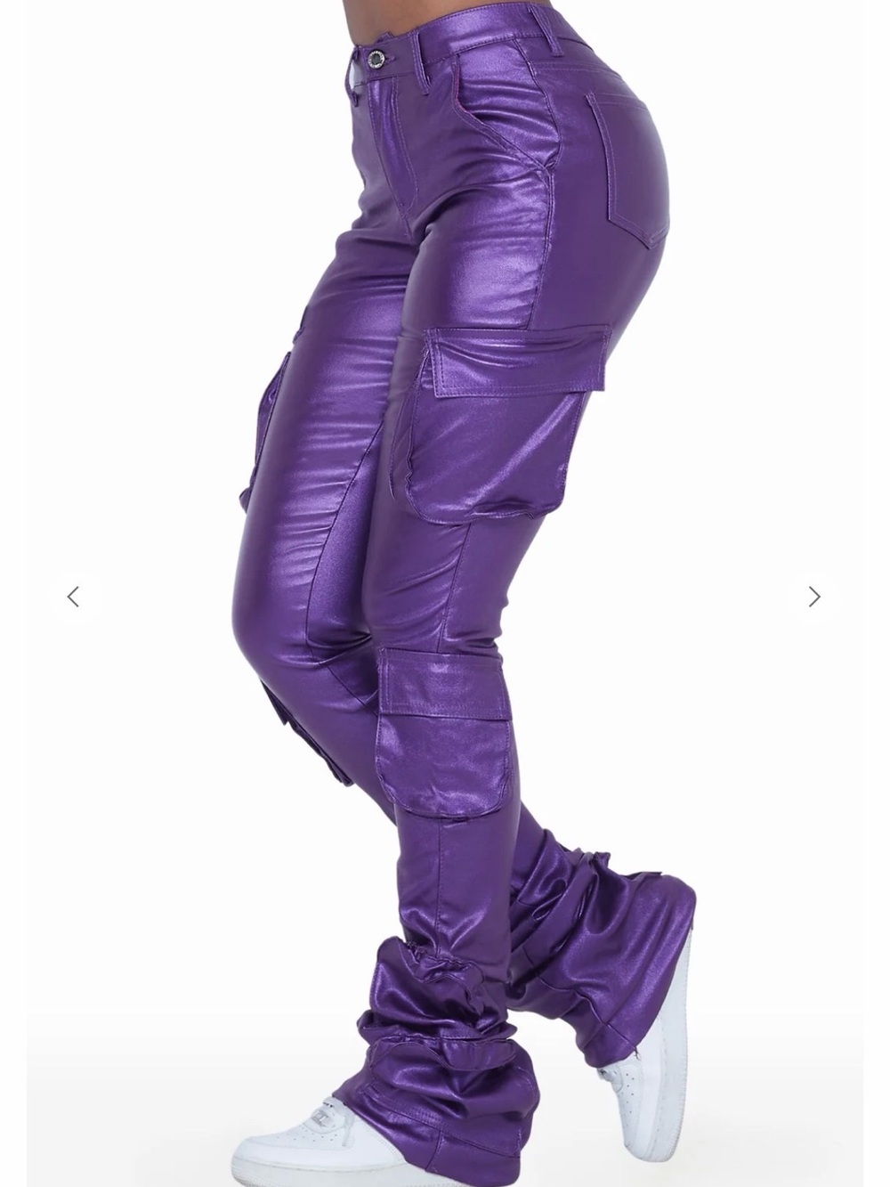 NWT Rockstar Original purple cargo stacked pants